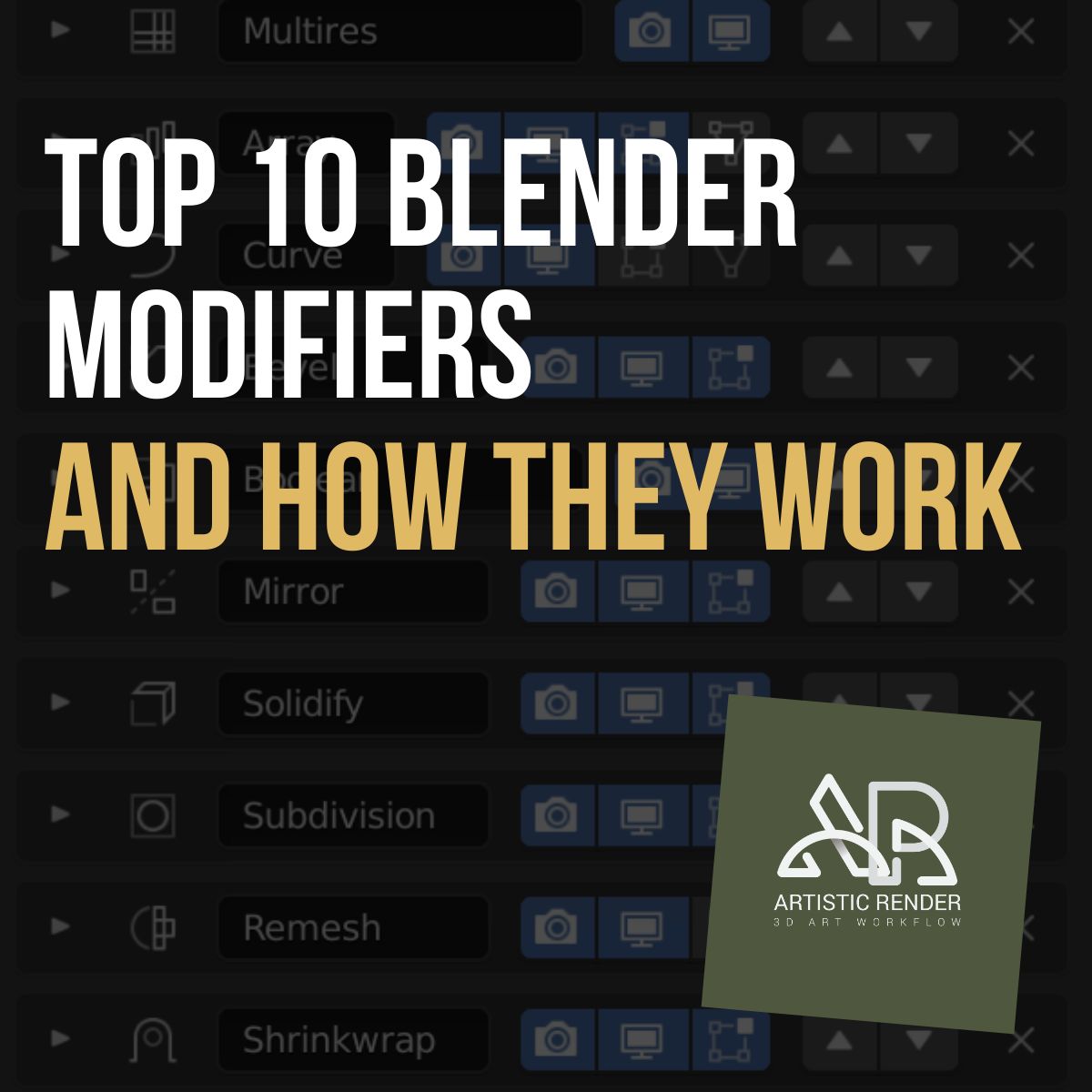 Top 10 Blender Modifiers And How They Work Artisticrender Com