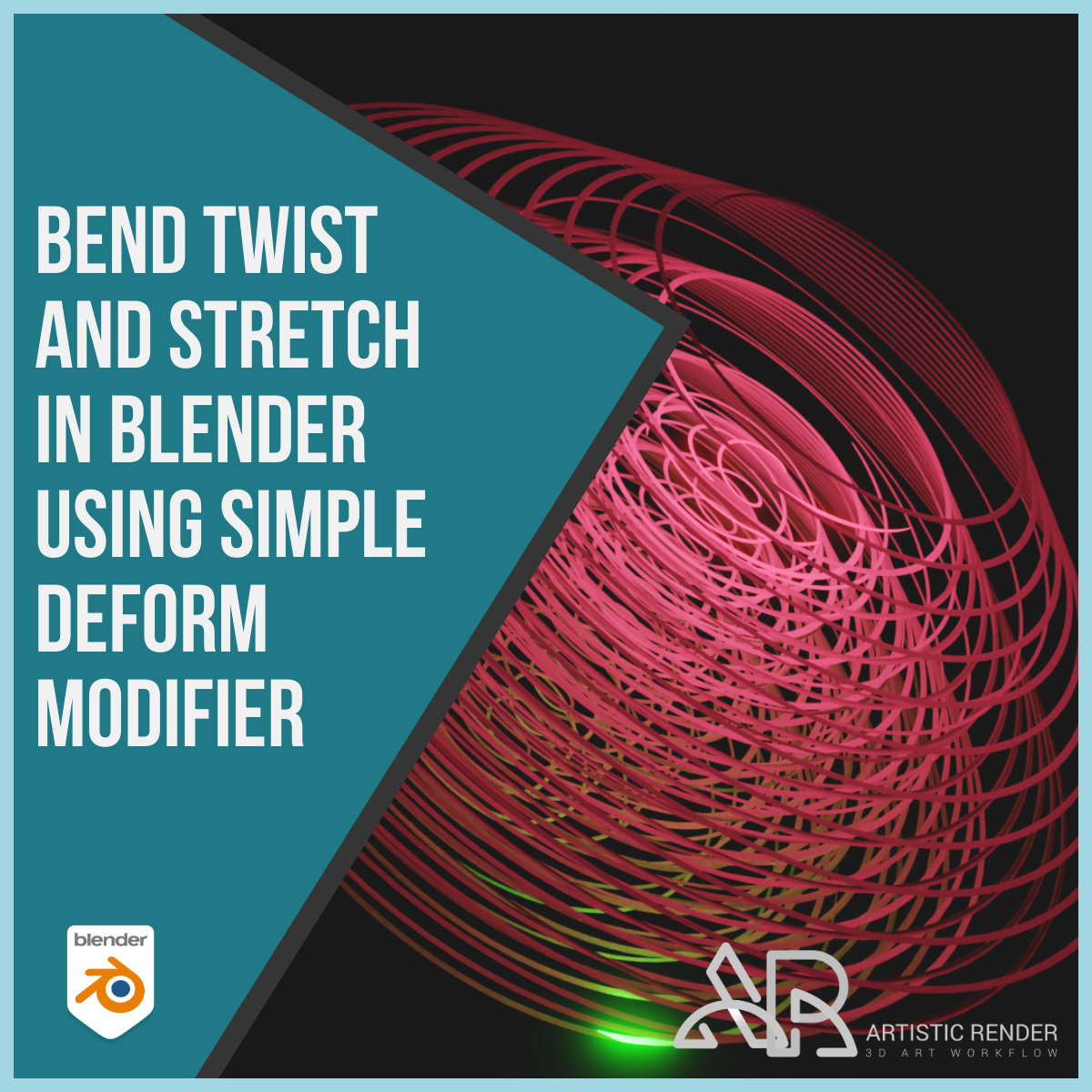Bend twist and stretch objects Blender using simple deform modifier - Artisticrender.com