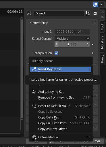 How to do a slowmotion effect in Blender VSE 