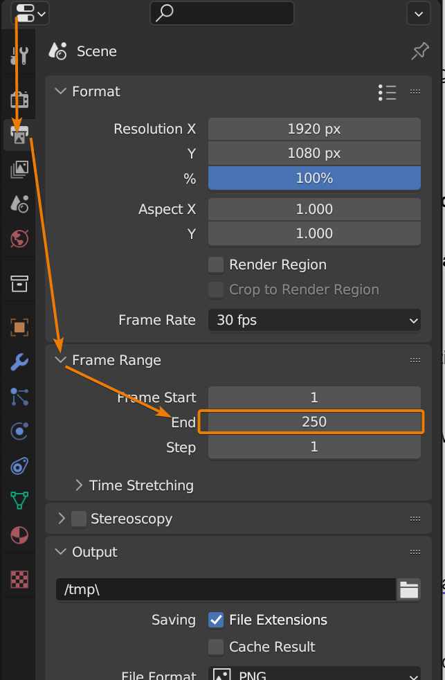How to change animation length and fps in Blender? 